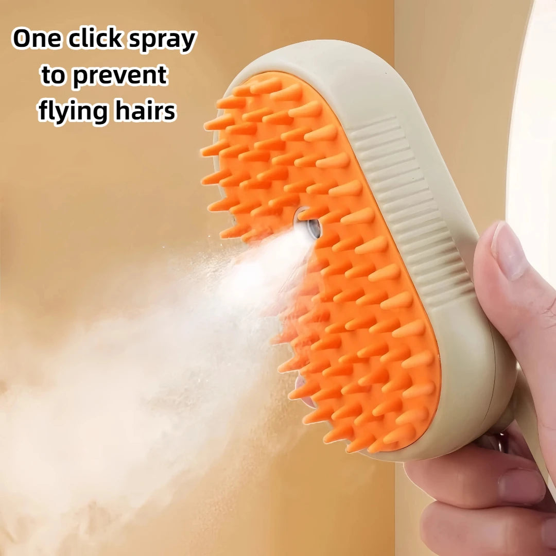 3 In 1 Electric Steam Spray Grooming Brush for Dogs and Cats