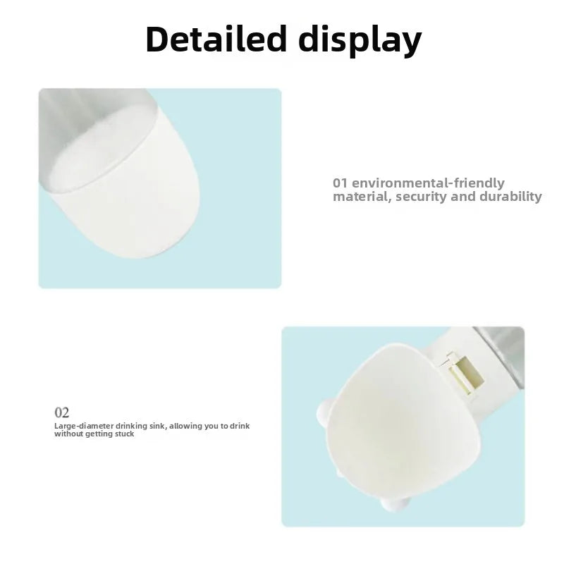 Product display with text on environmental-friendly material, security, durability, and drinking sink size light weight drinking bottle for travel, hiking and walking.