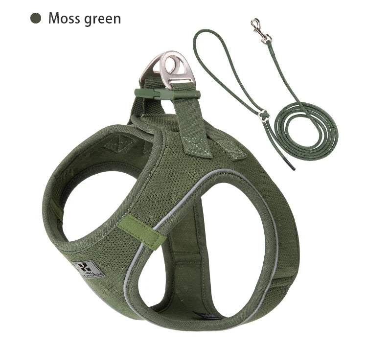 Reflective Dog Harness & Leash Set | Adjustable Vest for Small & Medium Dogs