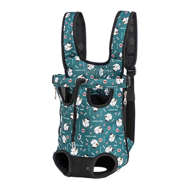 Denim Pet Backpack Carrier for Small Dogs & Cats | Breathable Outdoor Travel Shoulder Bag