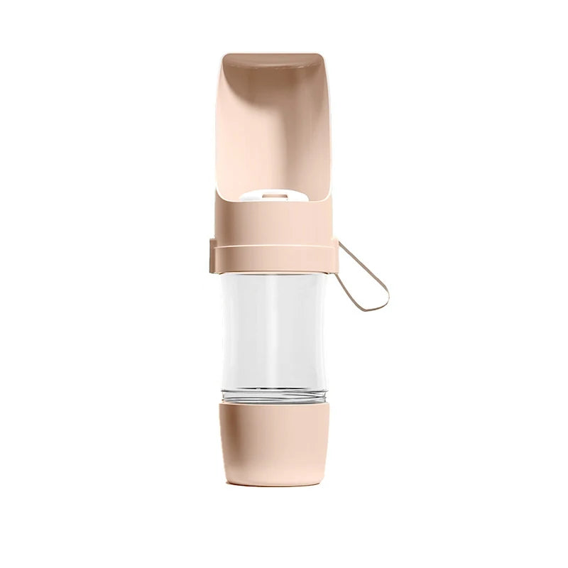 2-in-1 Portable Pet Travel Water Bottle & Food Container | Foldable Dog & Cat Travel Feeder Bowl